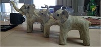 Vintage Paper Mache/Crushed Oyster Shell Elephants