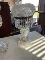 21" cut crystal table lamp