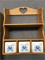 Wall shelf w/ ceramic drawers