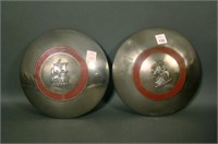 Set of Two 1940's Plymouth Metal Dog Dish Hubcaps
