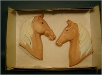1950's Chalkware Palamino Horse Head Plaques