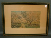 Lg. Wallace Nutting "Through the Orchards" Print