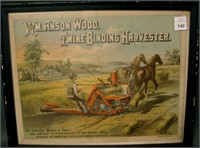 Wm. Anson Wood "Twine Binding Harvester" Litho
