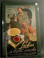 Vintage Lucky Strike/TWA Framed Advertising Poster