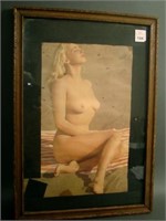 Vintage Framed Marilyn Monroe Nude Print