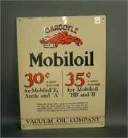 Gargoyle Mobile Oil Tin Advertising Sign