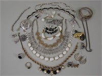 VTG Costume Jewelry Lot in Black & White