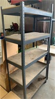 6 foot metal storage shelf unit, with board