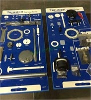 Triumph service tool kits, metal boards, with