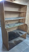5 shelf plywood unit, with a pegboard back,