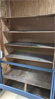 5 shelf plywood unit, with a pegboard back,