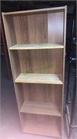 Two bookshelves, both with two replaced pine