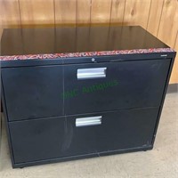 Two drawer black metal standard file cabinet with