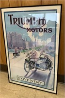 Framed Triumph motor Coventry small size poster