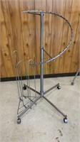 Metal store display rack, with a spiral hook for
