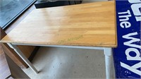 Small size lunch table, natural wood top, painted