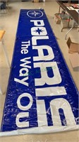 Extra large Polaris vinyl banner, two sections,