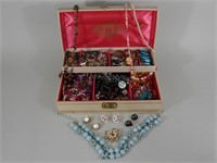 Vtg Jewelry Box of Fine Costume Jewelry