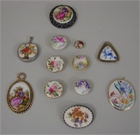 VTG Porcelain Jewelry and. Buttons