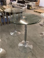 2 x table en verre design moderne avec plateau