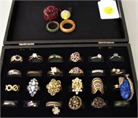 Large lot of Ladies Costume Jewelry Rings