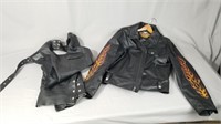 Men's Harley Leather Jacket and Chaps
