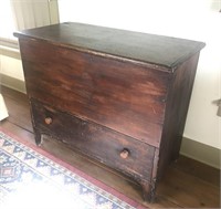 19th c. Pine Blanket Chest with Lift-Top, 1 Drawer