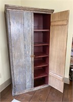 Primitive Painted  Pine 2 Door Cupboard