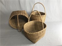 3 Tight Weave Splint Baskets
