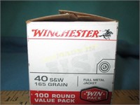 Winchester 40S&W 165gr FMJ Ammunition - 60+rds