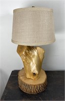 Wooden Lodge Style Table Lamp