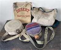 Vintage Canteens, Water Bag, Creel