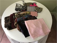 Assortment of Scarves and Small Pouches