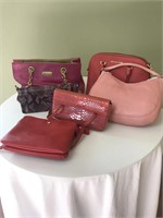 Assorted Handbags in Pinks and Purples