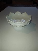 Fenton Hobnail Milk glass Bowl w/ Candleholder