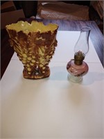 McCoy vase and Oil lamp