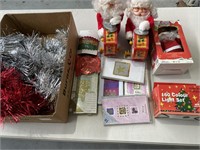 Box lot containing Christmas decorations,