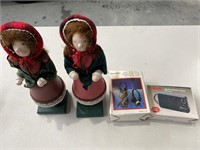 NOS 6 x Christmas lady ornaments, cordless radio