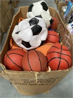 Box lot of balls