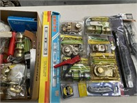 Box lot containing door locks and other workshop