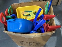 Large box containing beach toys