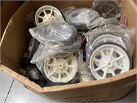 Box lot containing a quantity of wheels