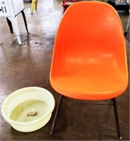 Mid Century Polyresin Chair & Bowl