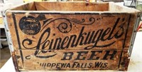 Vintage Leinenkugel's Beer Bottle Wooden Crate