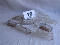 LOT OF 9 GLASS CANDY HOLDERS