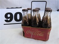 SM COCA-COLA 6-PACK W/GLASS BOTTLES & WIRE