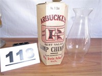 ARBUCKLE'S LAMP CHIMNEY WITH BOX, ERIE, PA, NEW