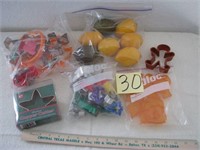 Flat of Cookie Cutters & Plastic Fruit