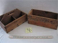 Old Ammo Box & Wooden Crate with Handle