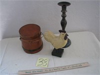 Small Sugar Bucket, Chicken & Candle Holder